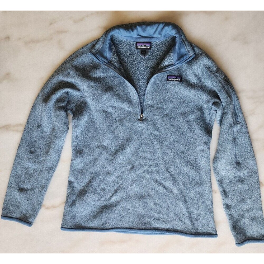 Womens 2000s Patagonia Rainbow Logo Blue Green Better Sweater Fleece Size Medium